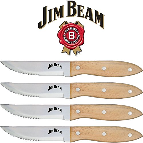 Jim Beam Steak Knife Set (4 Pack), JB0165, 10', Brown