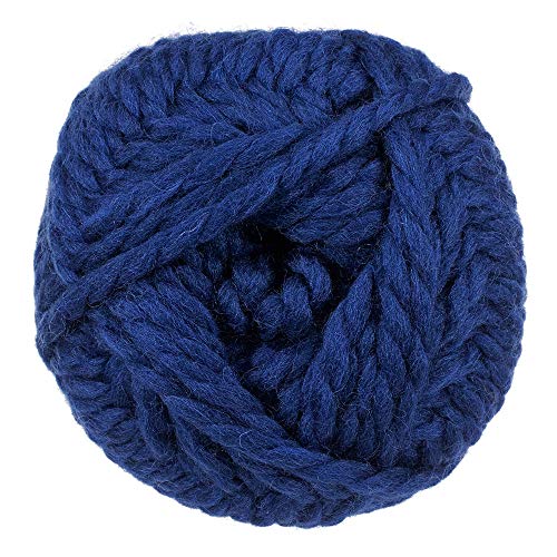 90 Yard Skein of Super Bulky (Size 6) Dual Blend Yarn – 50% Wool and 50% Acrylic – Create Scarves, Cowls, Gloves, and Hats (Sapphire)