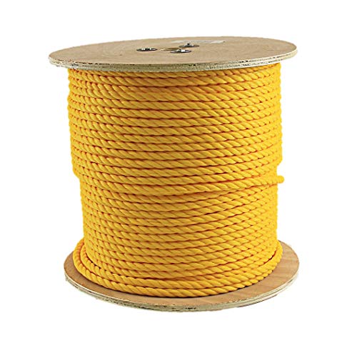 Rope King TP-141200Y Twisted Poly Rope - Yellow - 1/4 inch x 1,200 feet