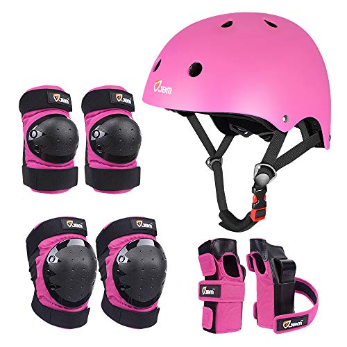 JBM Child & Adults Rider Series Protection Gear Set for Multi Sports Scooter, Skateboarding, Biking, Roller Skating, Protection for Beginner to Advanced, Helmet, Knee and Elbow Pads with Wrist Guards