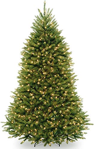 National Tree Company Pre-lit Artificial Christmas Tree | Includes Pre-strung White Lights, PowerConnect and Stand | Dunhill Fir - 7.5 ft