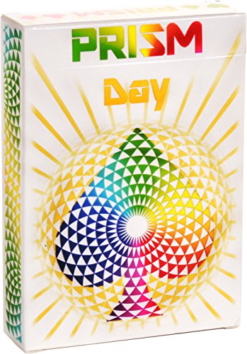 PREMIUM PLAYING CARDS, White Deck of Cards, Cool Prism Day Gloss Ink, Best Poker Cards, Unique Bright Rainbow & Red Colors for Kids & Adults, Playing Card Decks Games, Standard Size