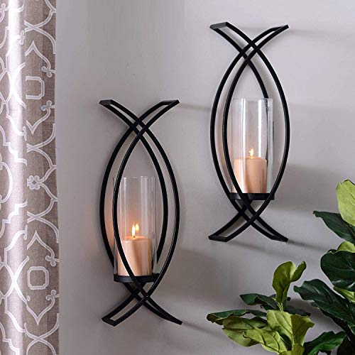 Set of Two Metal Wall Sconces Home Decor
