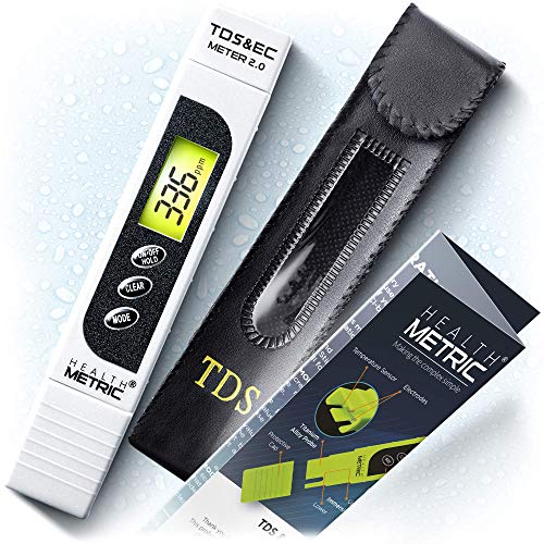 TDS Meter Digital Water Tester - 3 in 1 ppm EC and Temperature Test Pen | Easy to Use Water Purity Tester | Ideal for Testing RO Drinking Water Swimming Pool Hydroponics Aquarium & More | White