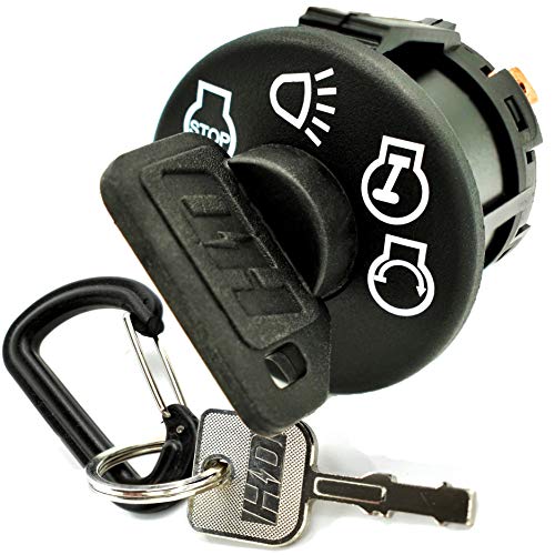 HD Switch Starter Ignition Switch Replaces John Deere L100 L105 L107 L110 L111 L118 L120 L130 Mowers Includes 1 Umbrella & 1 Steel Key & Free Carabiner