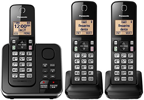 Panasonic KX-TGC363B / KX-TG633SK Dect 6.0 3 Handset Landline Telephone (KX-TGC362B +1)(Renewed)