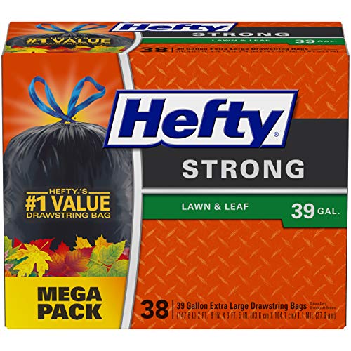 Hefty Strong Lawn AND Leaf Trash Bags, 39 Gallon, 38 Count