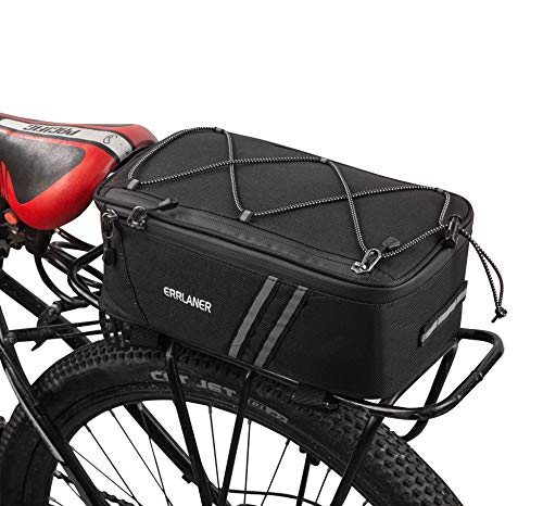 ERRLANER Bicycle Rack Rear Carrier Bag Insulated Trunk Cooler 7L Large Capacity Storage Luggage Pouch Reflective MTB Bike Pannier Shoulder Bag with Rain Cover