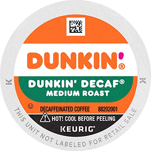 Dunkin' Decaf Medium Roast Coffee, 88 K Cups for Keurig Coffee Makers (Packaging May Vary)