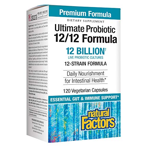 Natural Factors, Ultimate Probiotic 12/12 Formula, Supplement to Support Digestive & Immune Health, 12 Billion CFU, 120 Capsules (120 Servings)