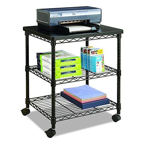 Safco Products Deskside Wire Machine Stand 5207BL, Holds up to 200 lbs.,Black