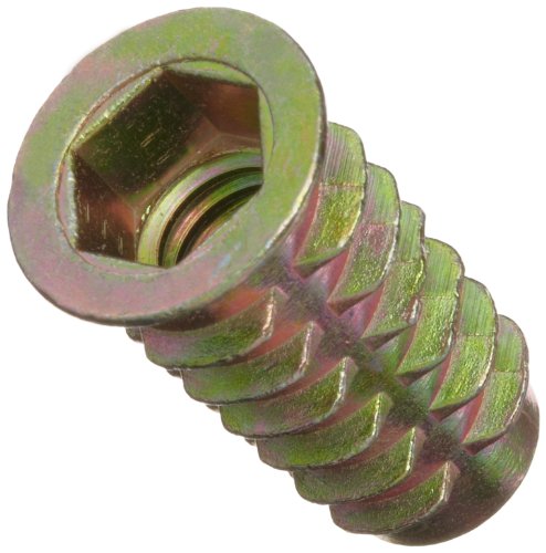 E-Z Lok Threaded Insert, Zinc, Hex-Flanged, 3/8'-16 Internal Threads, 25mm Length (Pack of 25)