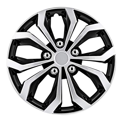 Pilot Automotive WH553-16S-BS Black/Silver 16 Inch 16' Spyder Performance Wheel Cover | Pack of 4 | Fits Toyota Volkswagen VW Chevy Chevrolet Honda Mazda Dodge Ford and Others