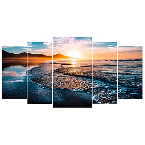 5 Sets Diamond Painting Kits Sunset - DIY 5D Diamond Painting Full Square Drill Kits for Adults, Sunset Beach Diamond Paintings for Wall Decor 30.7x15.75 inch