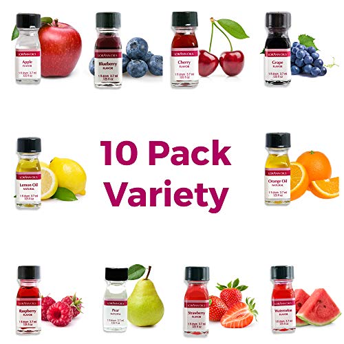 LorAnn Super Strength Pack #1 of 10 Fruity Flavors in 1 dram bottles (.0125 fl oz - 3.7ml) bottles