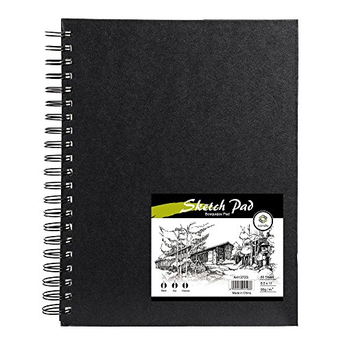 conda 8.5'x11' Double-Sided Hardbound Sketchbook, Hardcover Sketchbook, Spiral Sketch Pad, Durable Acid Free Drawing Paper, Ideal for Kids & Adults