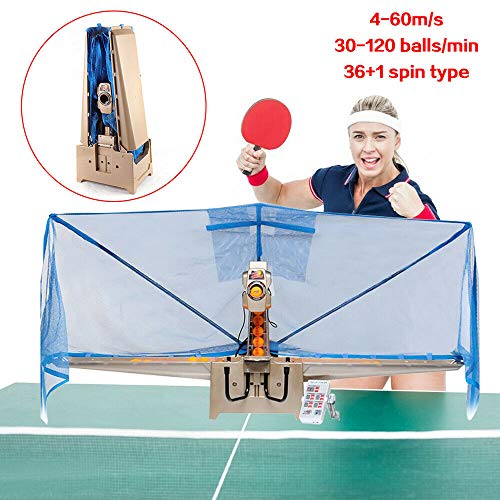 ZHFEISY Ping Pong Robot, Table Tennis Robot, Automatic Ball Machine, with 36 Different Spin Way+ 8Oscillation Range +1-9 Landing Points Table Tennis Robot for Professional Training