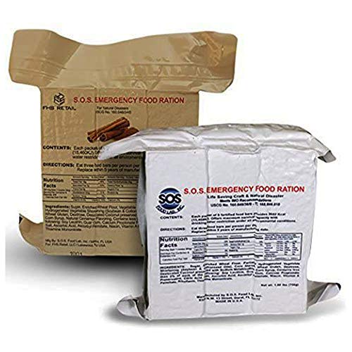 S.O.S. Rations Emergency 3600 Calorie Food Bar (Cinnamon + Coconut, 2 Pack)