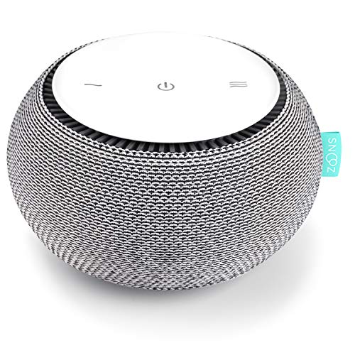 SNOOZ White Noise Sound Machine - Real Fan Inside for Non-Looping White Noise Sounds - App-Based Remote Control, Sleep Timer, and Night Light - Cloud