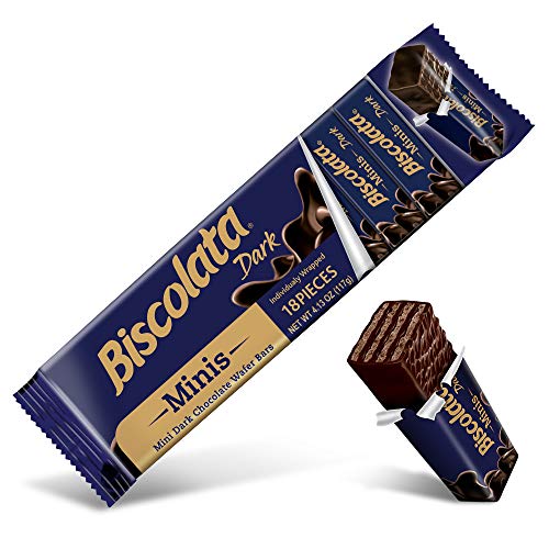 Biscolata Minis Dark Chocolate Wafer Bars - (18 pieces x3) TOTAL 54 Snacks