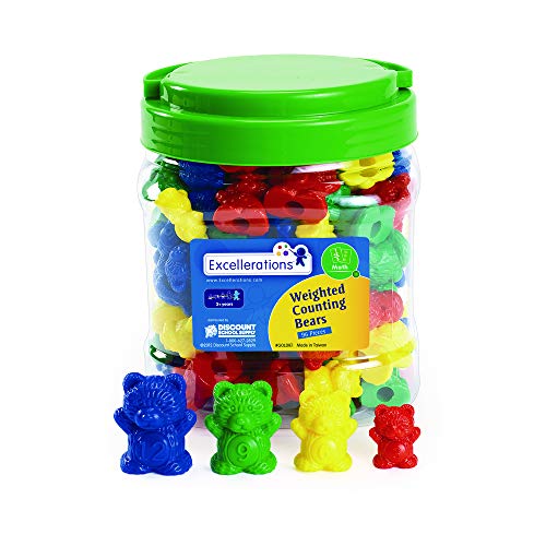 Excellerations Math Manipulatives Set of 96 Bear Counters 1.5' -2', STEM Educational Toys for Mathematics, Preschool