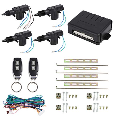 X AUTOHAUX 4 Doors Central Lock Locking System Car Keyless Entry Kit with Actuator