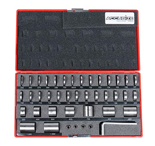 Accusize Industrial Tools 36 Pc Steel Space Block Set in Fitted Case, Ec04-7001