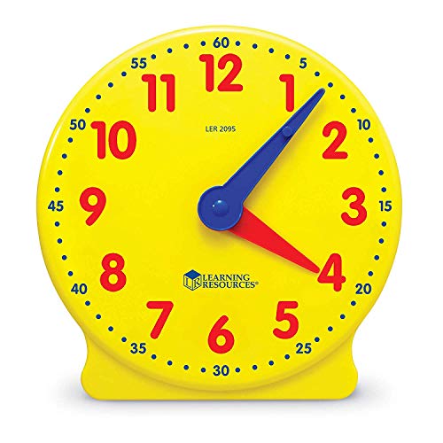 Learning Resources Big Time Student Clock, Teaching & Demonstration Clock, 12 Hour, Ages 5+