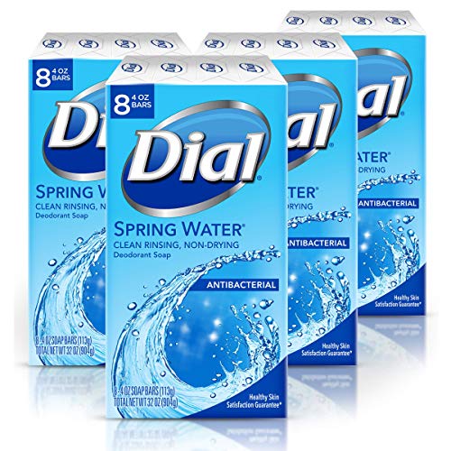 Dial Antibacterial Bar Soap, Spring Water, 32 Bars