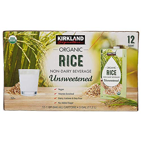 Kirkland Signature Organic Rice Milk Usda Organic Kosher 32 Fl Oz - Pack of 12