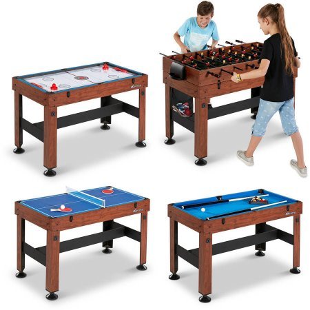54' 4-in-1 Combo Entertainment Game Table with Soccer, Slide Hockey, Table Tennis, and Billiards (54', 4-in-1 Games)
