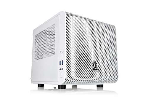 Thermaltake Core V1 Snow Edition SPCC Mini ITX Cube Computer Chassis CA-1B8-00S6WN-01, White