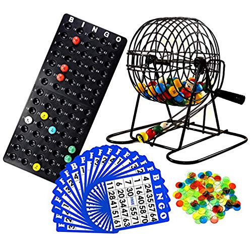 Regal Games Deluxe Bingo Game Set with Bingo Cage, Bingo Board, Bingo Balls, 18 Bingo Cards, and Bingo Chips