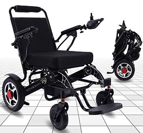 Ephesus M5 | Ultra-Wide Seat | Portable and Foldable Electric Wheelchair, Lightweight Motorized Wheelchair, Heavy Duty and Long Mileage Range Mobility Wheelchair (Black Width 22')