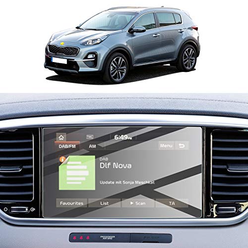 Screen Protector Foils for 2020 2021 Sportage QLE Navigation Display Tempered Glass 9H Hardness Anti Glare & Scratch HD Clear Kia LCD GPS Touch Screen Protective Film