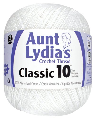 Aunt Lydia Value Crochet Cotton, White - 151.0201