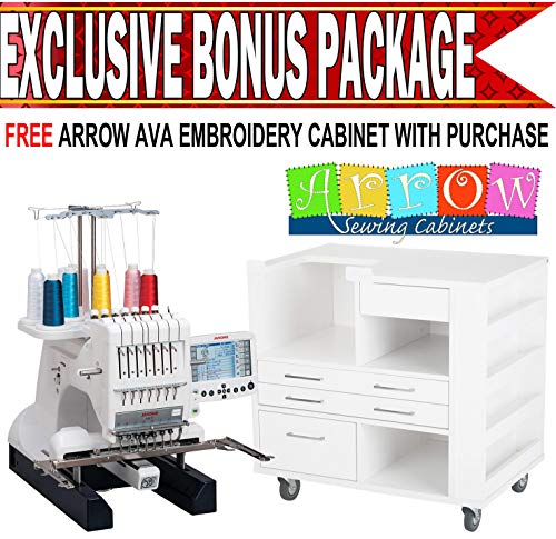 Janome MB-7 Embroidery Machine with Arrow Ava Cabinet