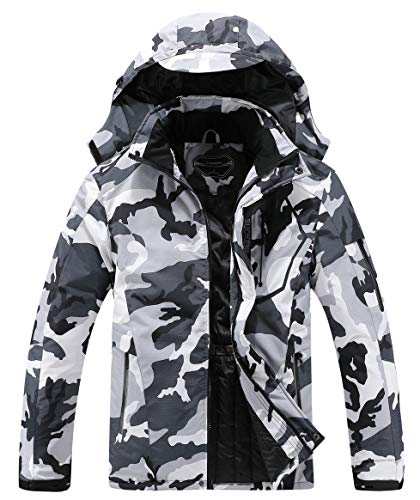 Men's Waterproof Ski Jacket Warm Winter Snow Coat Hooded Raincoat