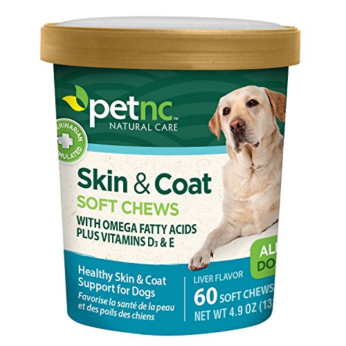 PetNC Natural Care Skin and Coat Soft Chews for Dogs, 60 Count