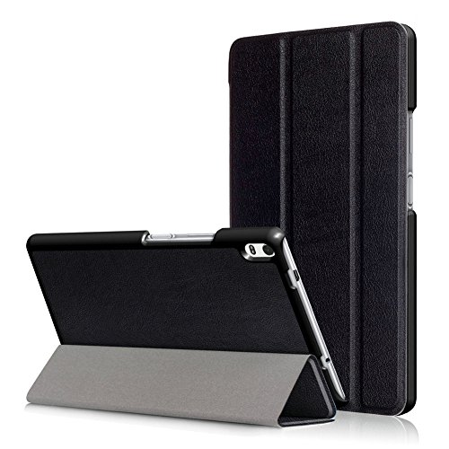 Kepuch Custer Case for Lenovo Tab 4 8 Plus TB-8704F TB-8704N,Ultra-Thin PU-Leather Hard Shell Cover for Lenovo Tab 4 8 Plus TB-8704F TB-8704N - Black