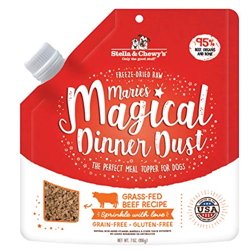 Stella & Chewy's Freeze-Dried Raw Marie's Magical Dinner Dust Grass-Fed Beef Recipe Dog Food Topper, 7 oz, Model:MDB-7