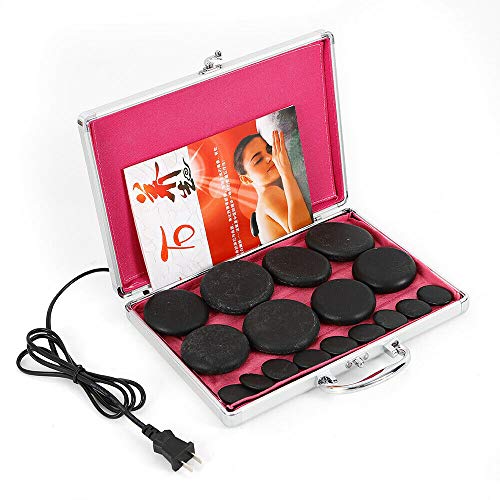 16Pcs Basalt Hot Stones Set Hot Rocks Massage Stones Kit with Heater Box for Body Massage (Include Hot Stone)
