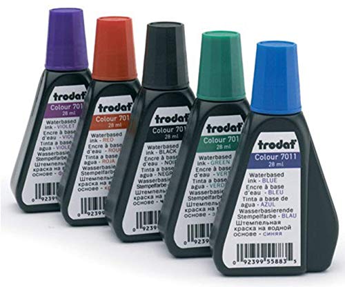 5 color water based Re-fill Ink for self inking Ideal/Trodat Stamps & stamp pads