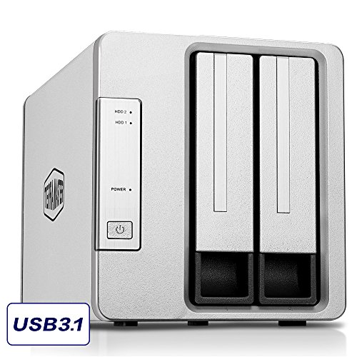 TerraMaster D2-310 USB Type C External Hard Drive RAID Enclosure USB3.1 (Gen1) 2-Bay RAID Storage Support RAID 0/1/Single (Diskless)