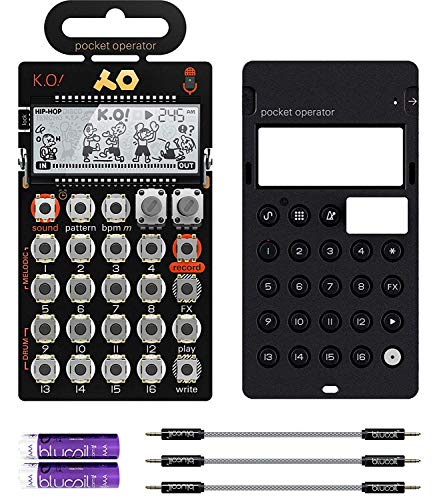 Teenage Engineering PO-33 Pocket Operator KO Sampler/Sequencer Bundle with CA-X Silicone Case, Blucoil 3-Pack of 7' Audio Aux Cables, and 2 AAA Batteries