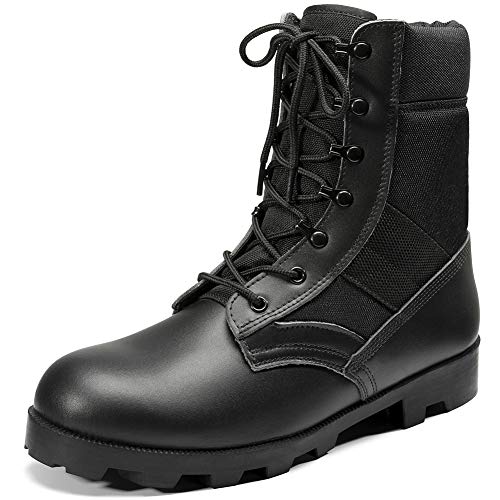 KaiFeng Mens Black Military Boots Tactical Boots Army Boots for Men Lightweight Jungle Boots(Black,US10)