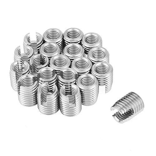 20pcs Stainless Steel SUS303 Self Tapping Slotted Screw Thread Insert Nuts for Helical Repair M8 x 15mm