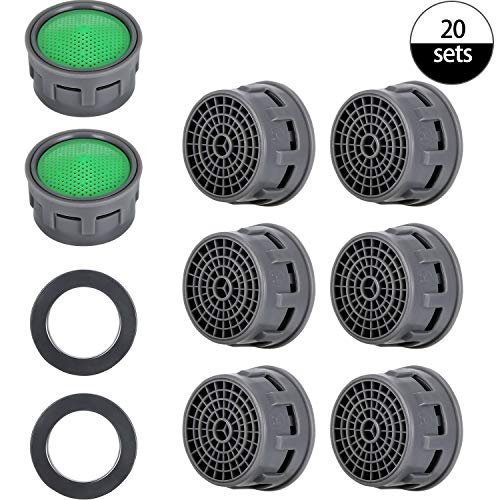 20 Sets Faucet Aerator with Gasket 2.2 GPM Sink Aerator Faucet Replacement Parts for Bathroom or Kitchen