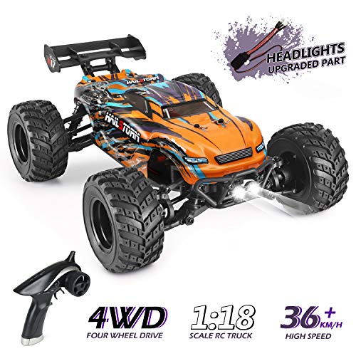 HAIBOXING RC Cars 1:18 Scale 4WD Off-Road Buggy 36+KM/H High Speed 18858, 2.4GHz All-Terrain Waterproof Remote Control Trucks, Hobby Grade RTR Electric Remote Control Cars for Kids and Adults