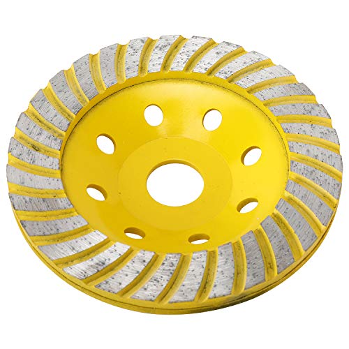 Yaegarden 5' Diamond Cup Grinding Wheel, Turbo Diamond Grinder Disc, Heavy Duty Turbo Row Concrete Grinding Wheel Disc for Angle Grinder, for Granite, Stone, Marble, Masonry, Concrete